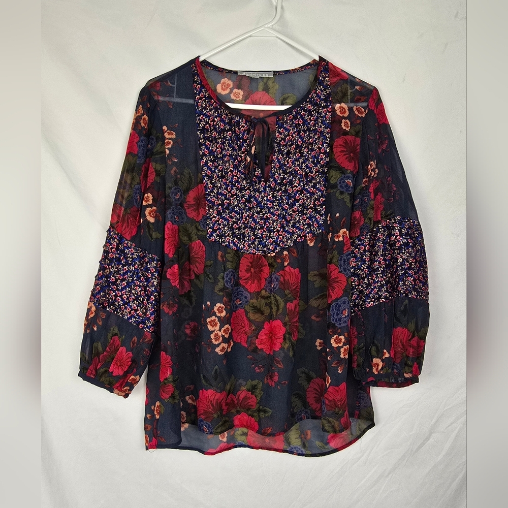 Daniel Rainn Fairy Grunge Whimsigoth Boho Floral Popover Cottagecore Top sz M